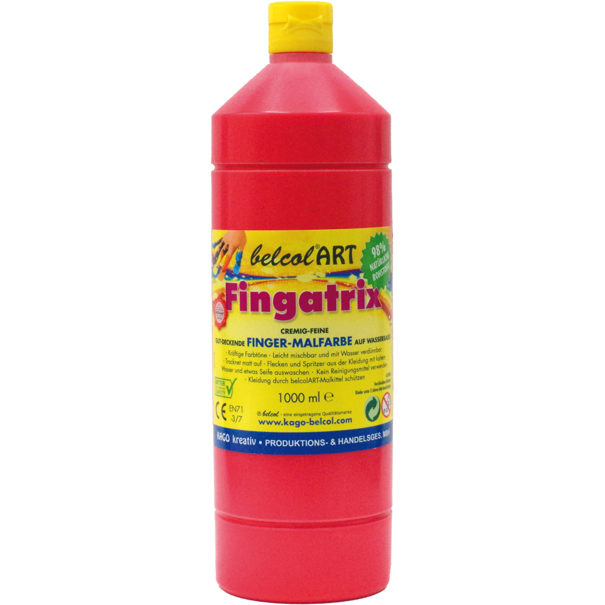 Leuchtfarbe, Farböl, Finger-Malfarbe, Kunststoffflasche, 1.0 L, Farbflasche, Kunststoffflasche, Finger-Malfarbe, Fingerfarbe, 1000 ml