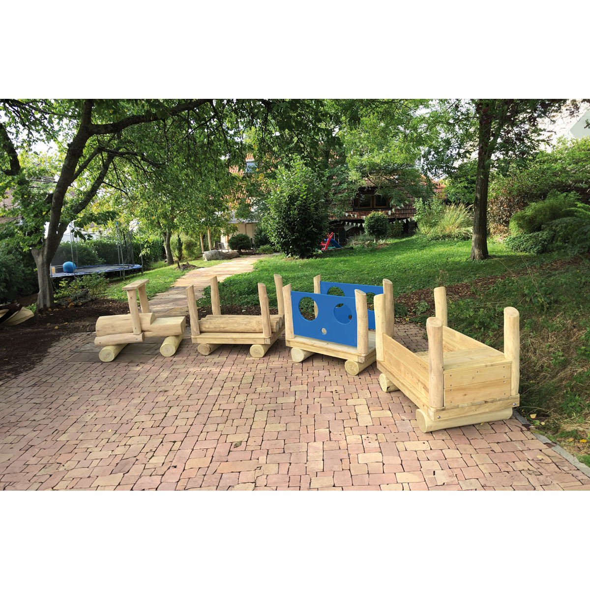 Spielzeugzug, Kletterwagen, Holzspielzeug, Kugelplatte, Garten-Spielzeug
