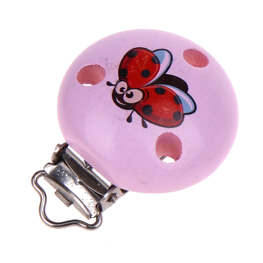Pacifier clip ladybug pink 9 in stock 