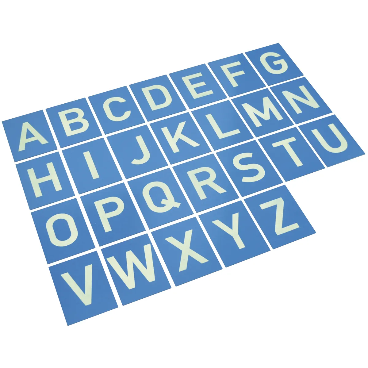 Alphabet, Buchstaben, Blaue Fliesen, A-Z, Gitterfliesen, Alphabet, Buchstabenblöcke, Blaue Fliesen, A–Z Raster, Bildungsspielzeug