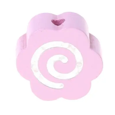 Motivperle Glitzerblümchen Spirale rosa 0 auf Lager
