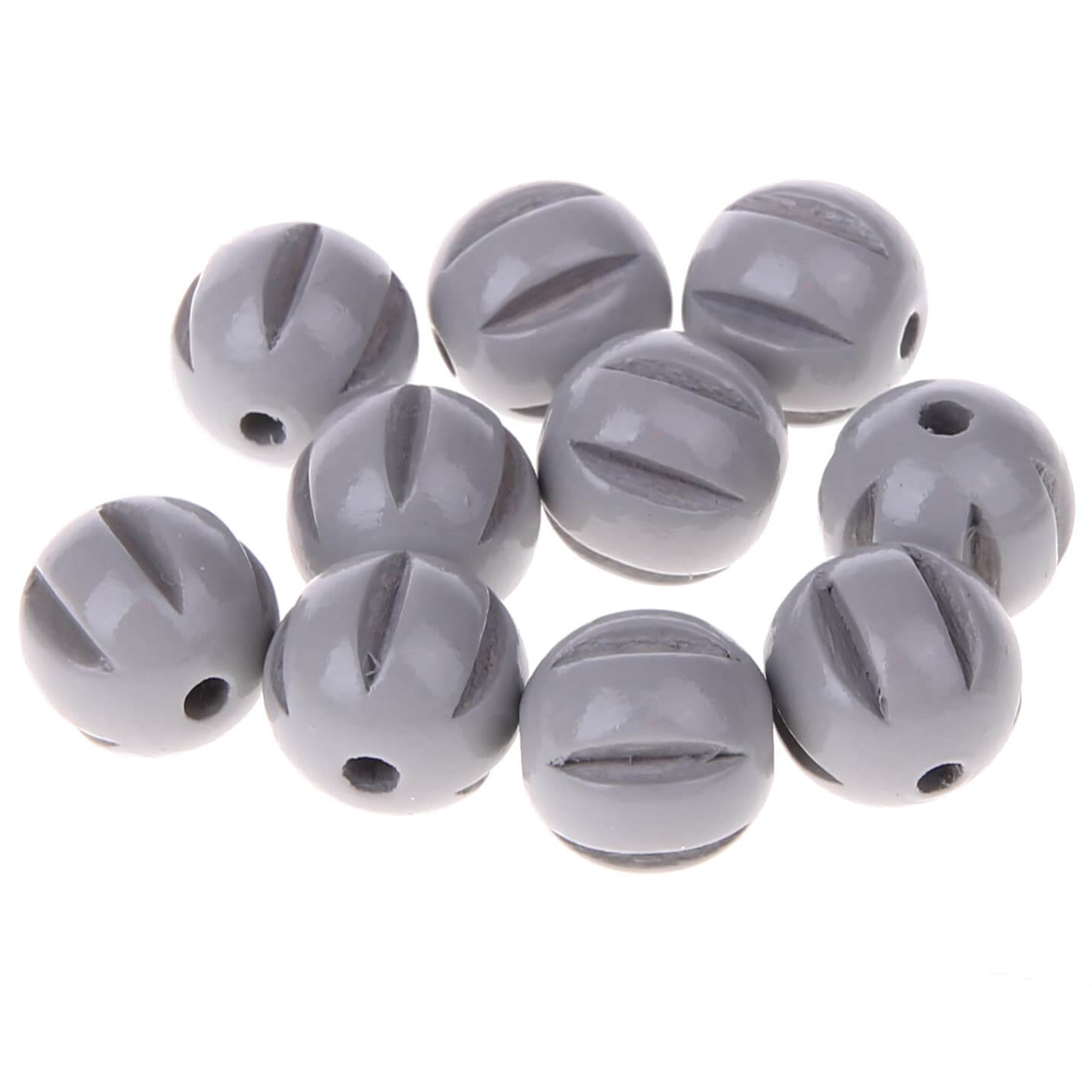 Longitudinal grooved beads 14mm - 10 pieces light gray 0 in stock 