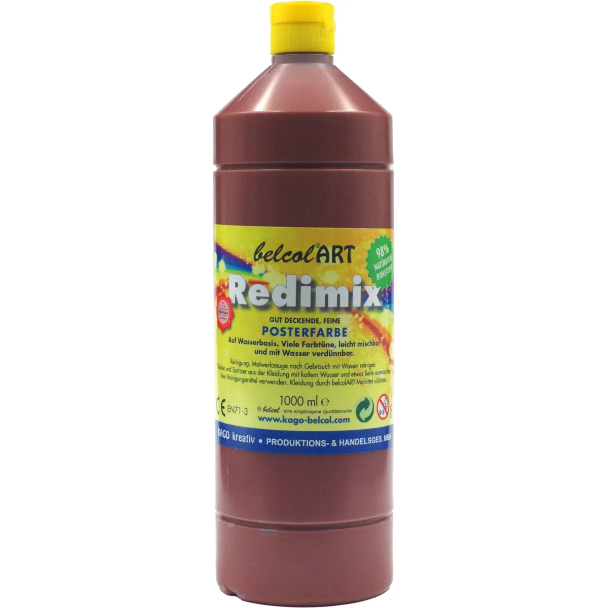 Posterfarbe, Acrylfarbe, Rotbraun, Flasche, Kunstbedarf, Posterfarbe, Acrylfarbe, Rotbraun, Redimix, Flasche 1000 ml