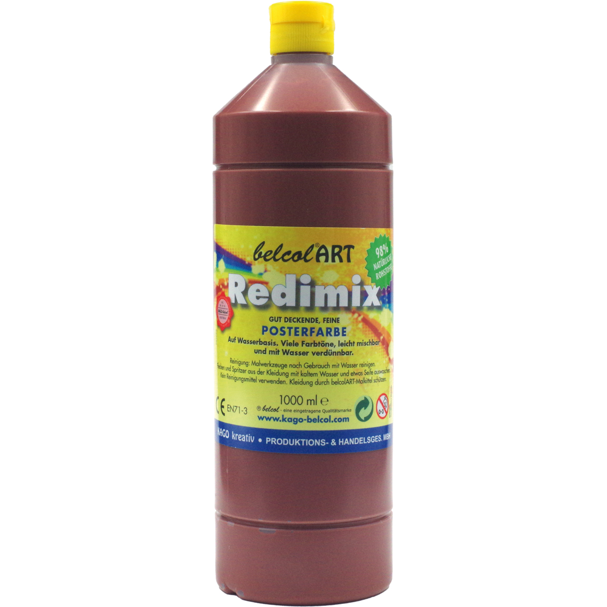 Posterfarbe, Acrylfarbe, Rotbraun, Flasche, Kunstbedarf, Posterfarbe, Acrylfarbe, Rotbraun, Redimix, Flasche 1000 ml