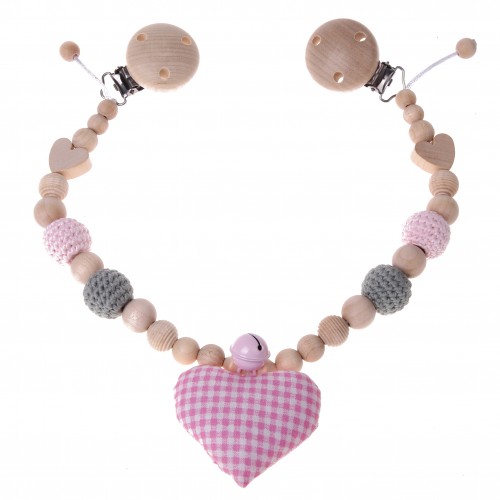 Kinderwagenkette Stoff-Herz