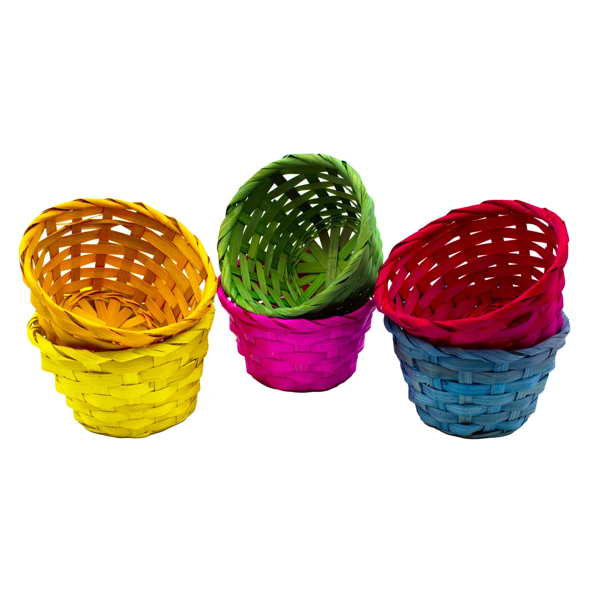 Korb, Gezwirrtes Geflecht, Mehrfarbig, Mini, Dekoration, Geflochtener Korb, Bunter Korb, Kleiner Korb, Handgeflochten, Geschenkkorb