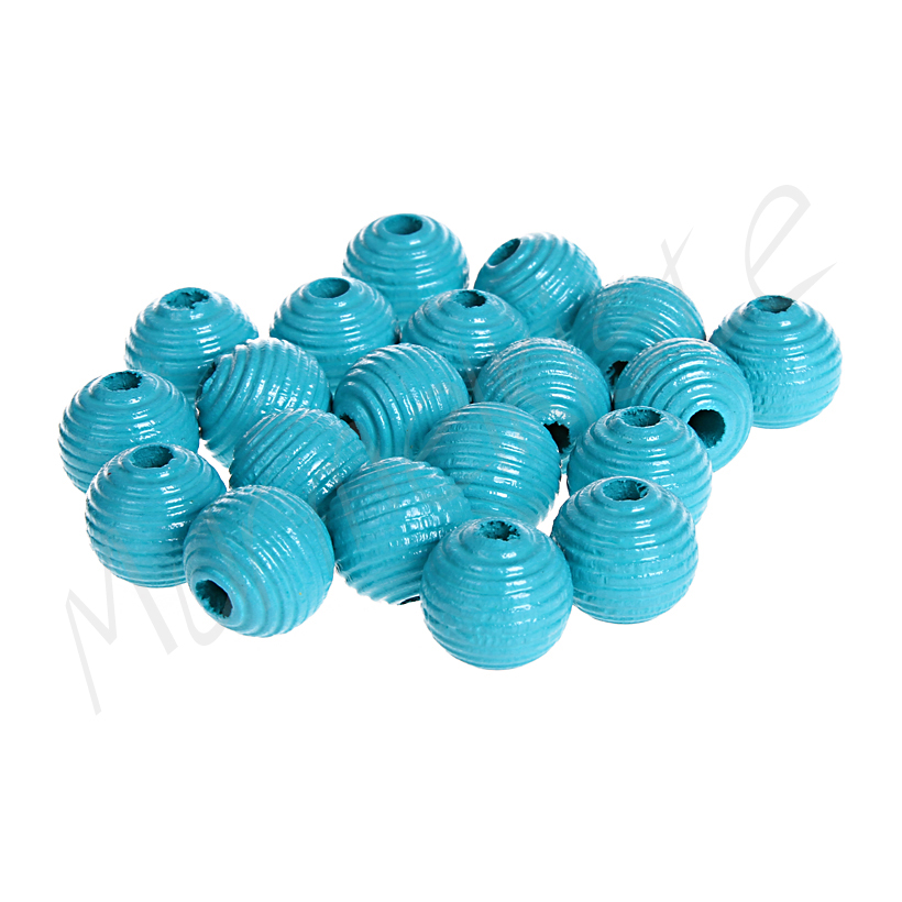 Grooved beads 10mm - 25 pieces light turquoise 177 in stock 