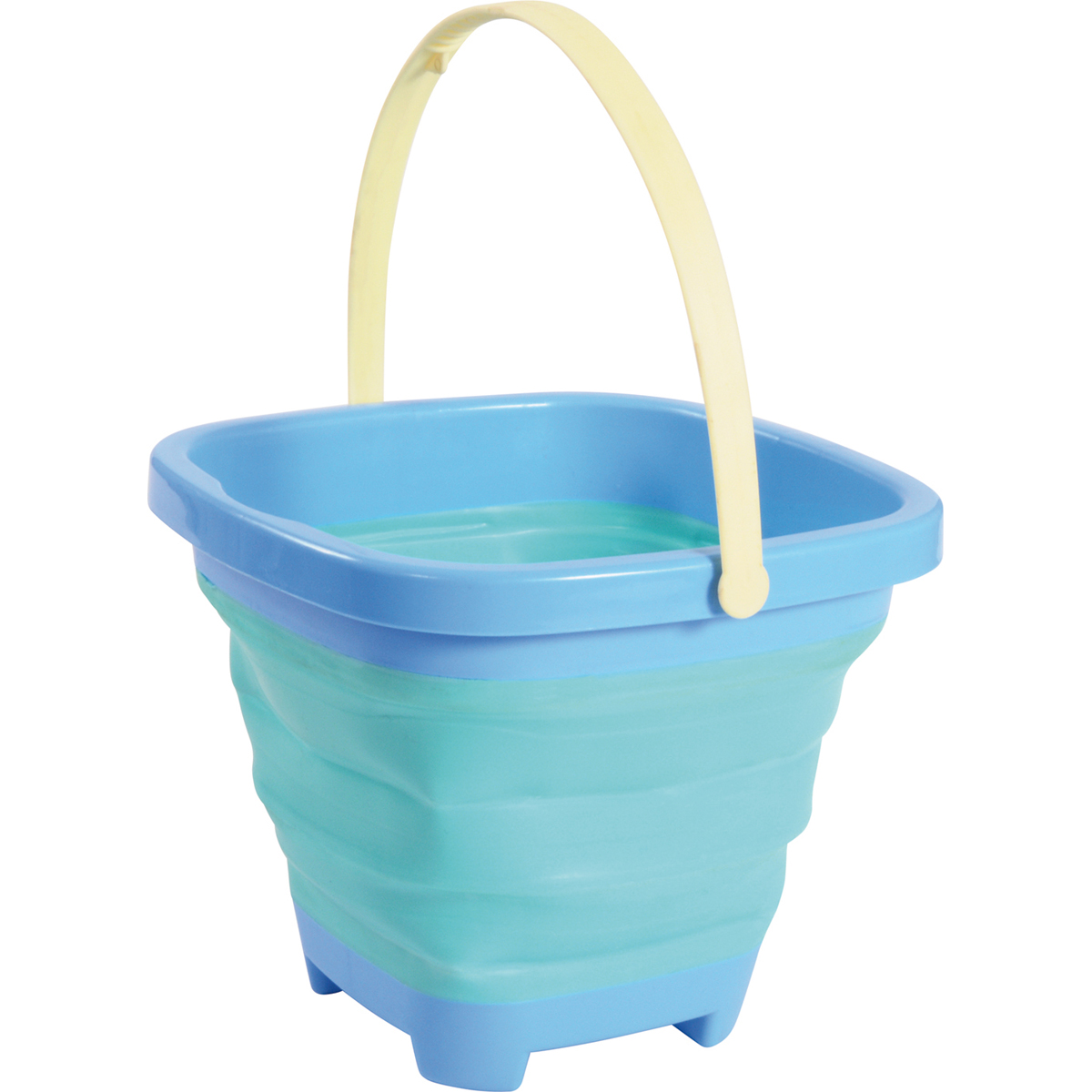 Strandkorb, Sandkasten, Korb, Bucket, Sommer, Eimer, faltbarer Eimer, Griff, Blau, Türkis