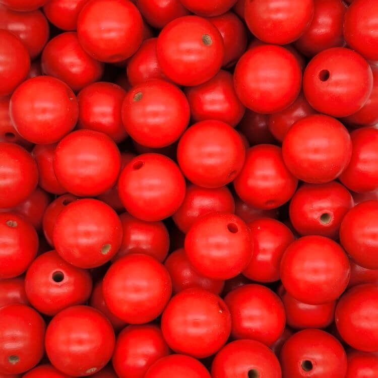 Wooden beads 25mm - 5 pieces red 193 in stock 