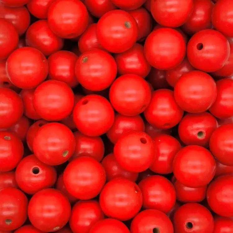 Wooden beads 25mm - 5 pieces red 15 in stock 