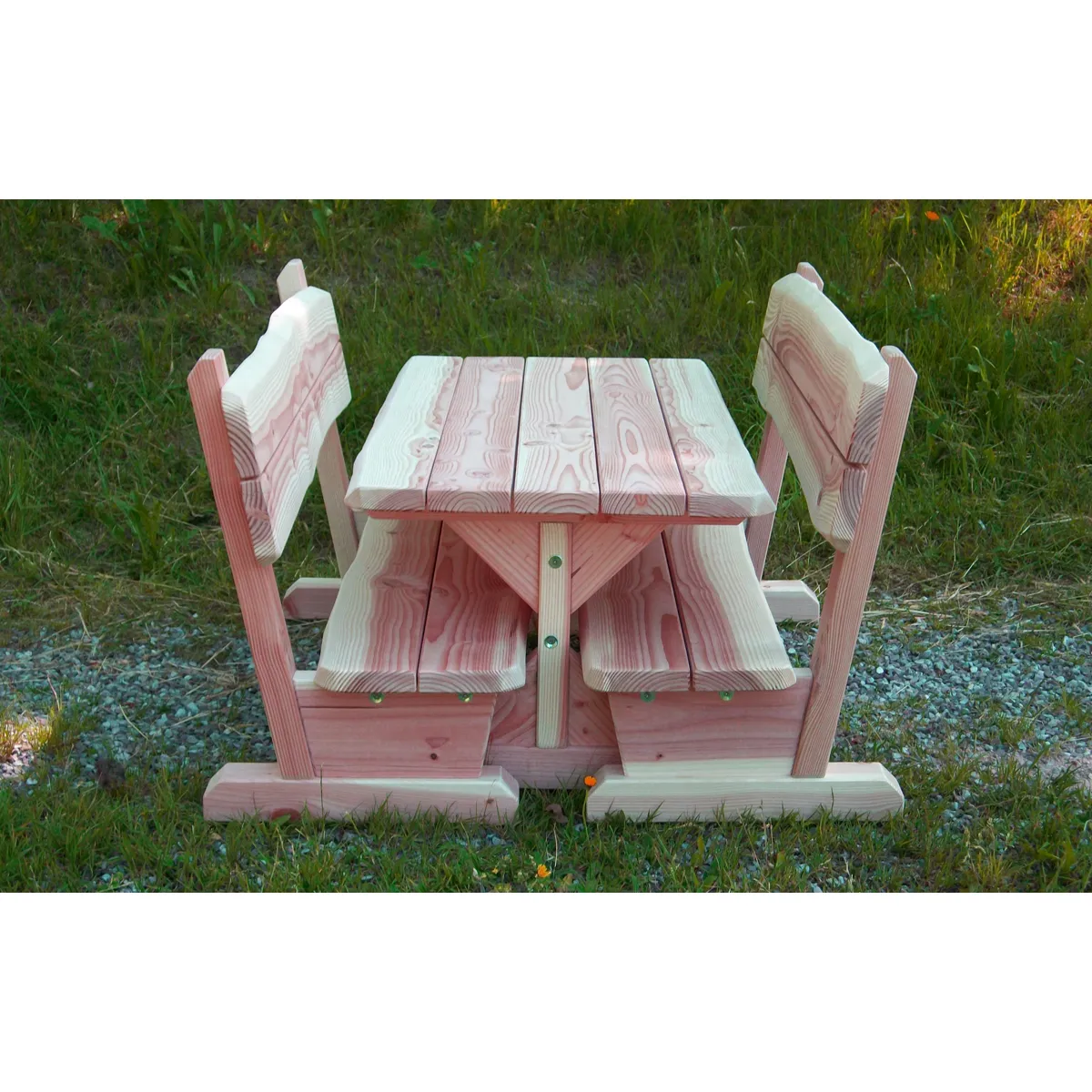 Holztisch, Holzstubenset, Kindersitzgruppe, Naturholz, Holzsandfarbtöne, Holztisch, Holzstuhl, Parktisch, Gartenmöbel, unbestimmte-Holzmaserung