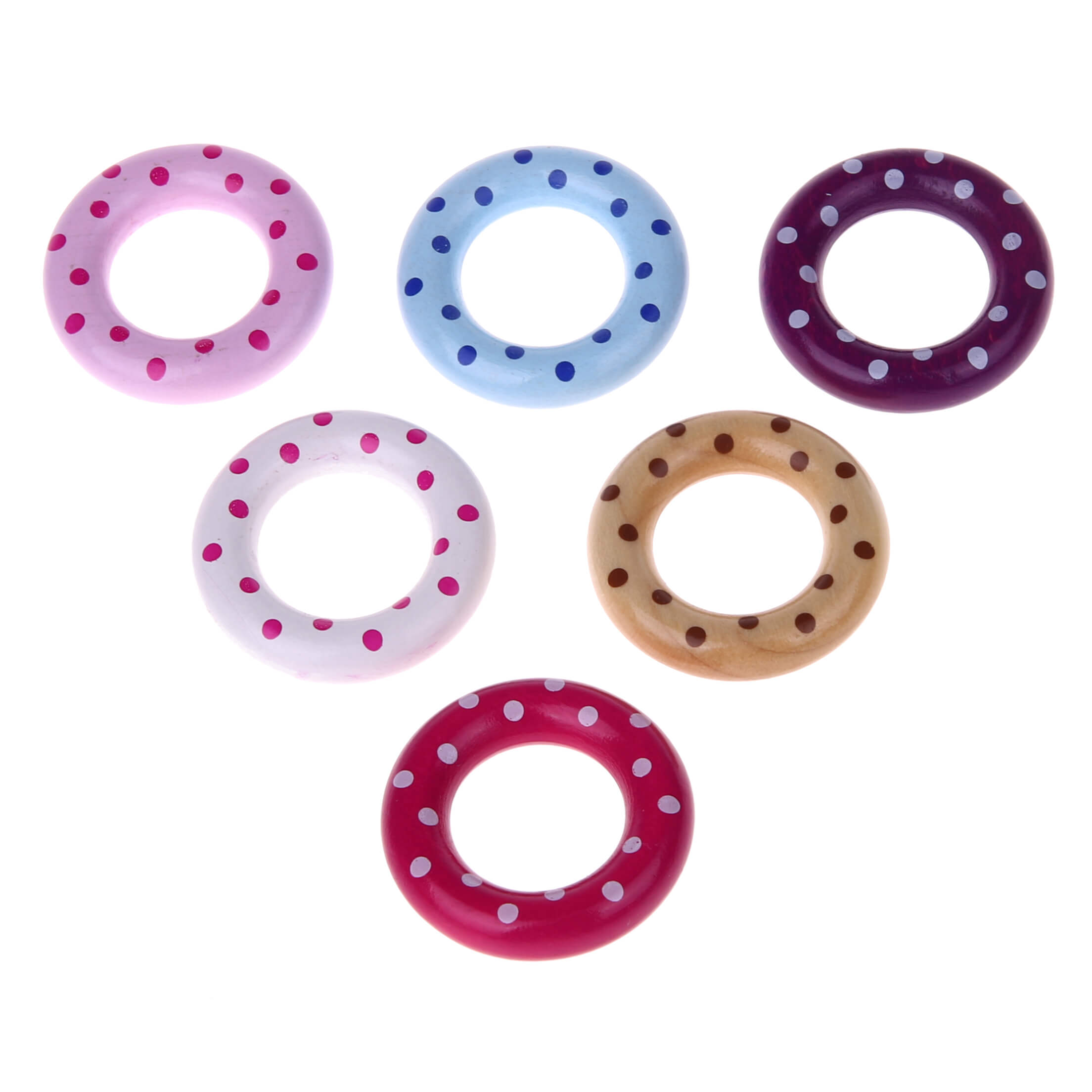 Wooden ring / grasping toy mini dots