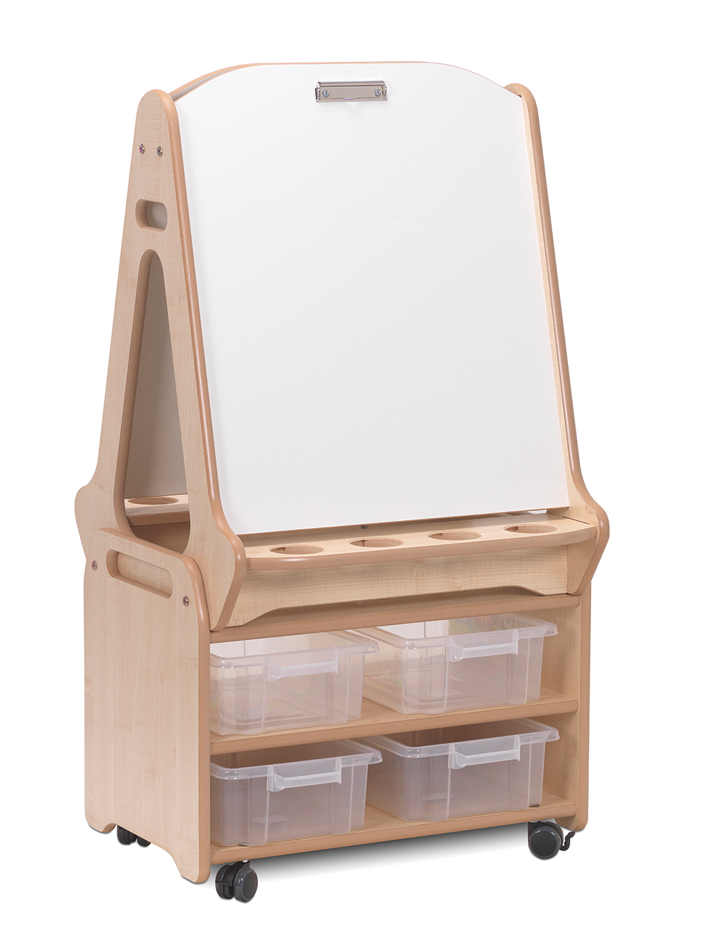 Schreibtafel, Kunstwerkständer, Holzrahmen, Mit Ablagen, Rollwagen, Kinderstuhl, Tafelkommode, Holzstuhl, Aufbewahrung, Wagen mit Rollen