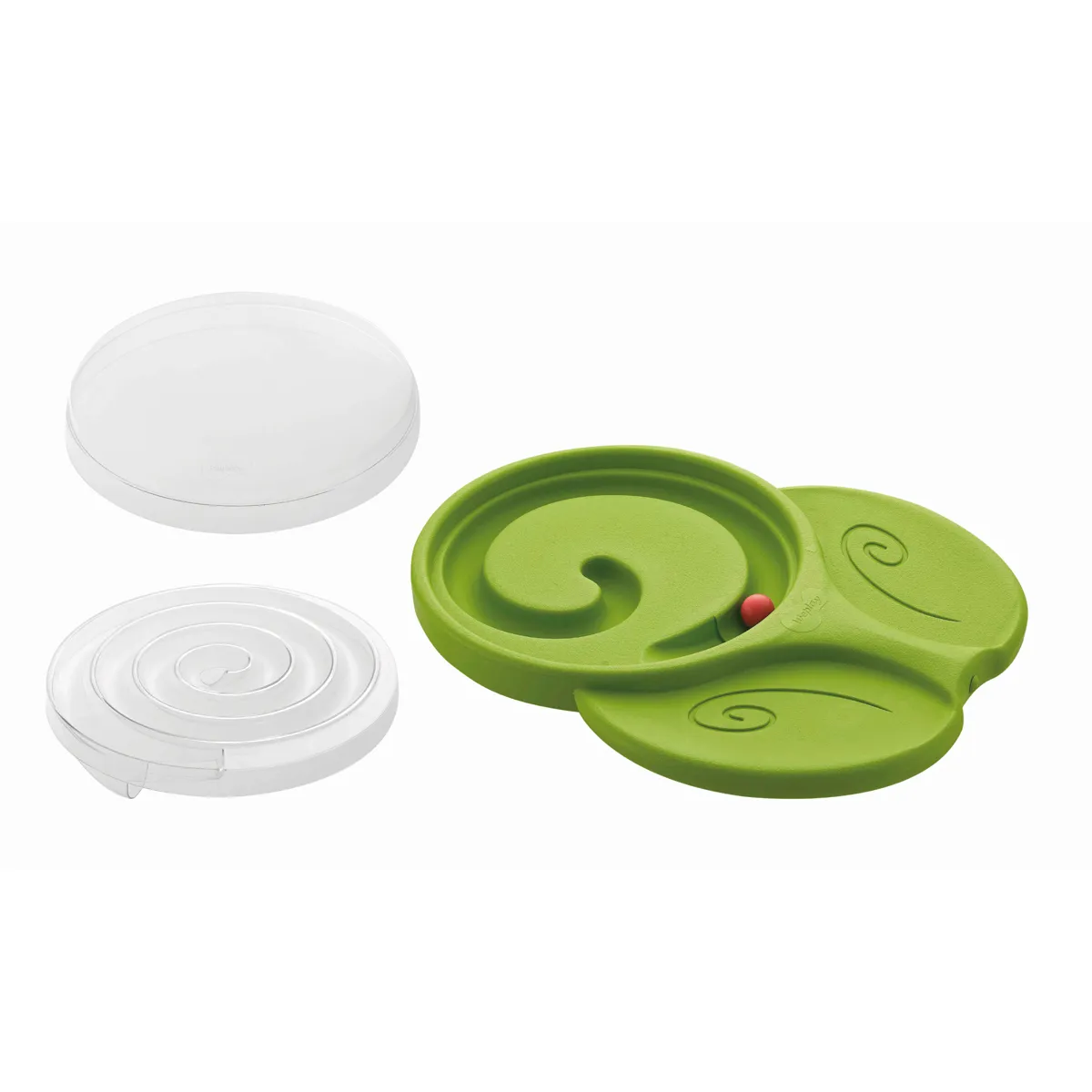 Schneidebrett, Grün, Spiral-Design, Kinderfreundlich, Kunststoff, Kinder-Spielzeug, Greifspiel, Kreisel-Deckel, Grün, Snack-Deckel