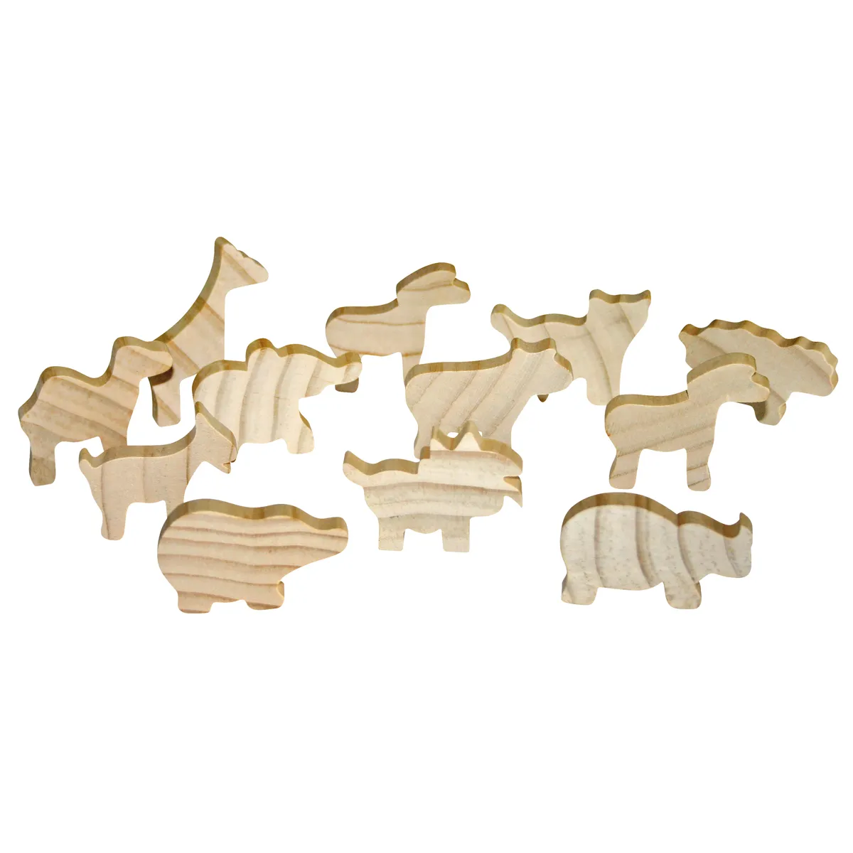 Holzspielzeug, Tierformen, Puzzlespiel, Naturholz, Holzformen, Holztiere, Puzzle-Steine, Holzstruktur, Tierformen, Naturholz