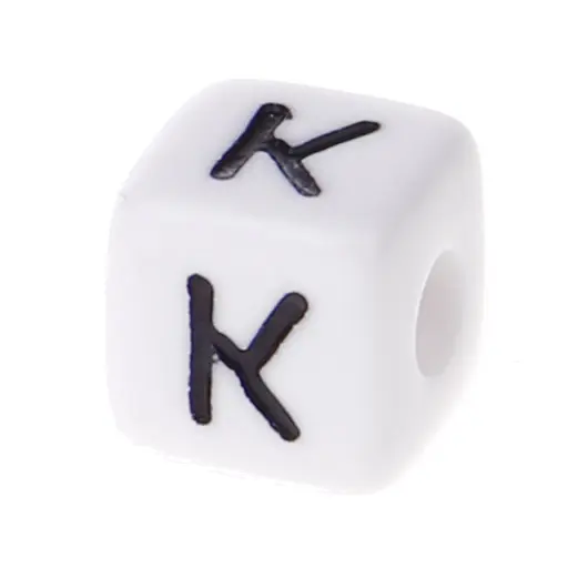 Buchstabenwürfel Kunststoff 10x10mm weiß/schwarz • 10 Stk K 141 auf Lager