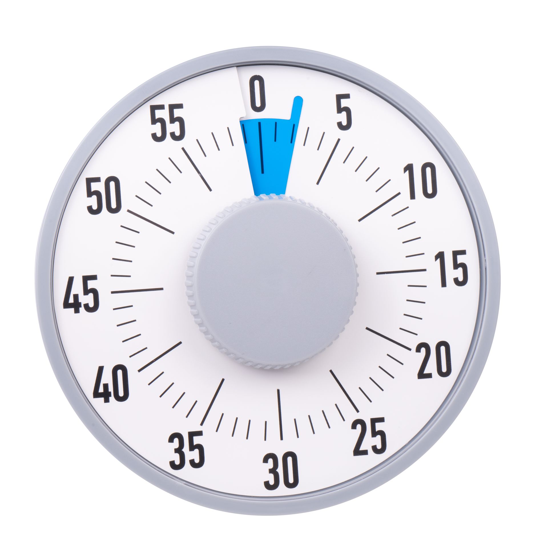 Küchentimer, mechanischer Timer, Dial-Timer, runder Timer, grauer Timer, Timer, Küche, mechanisch, Anzeige, rund