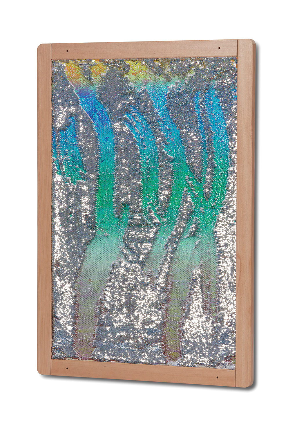 Spiegelrahmen, Sequin-Spiegel, Kunstspiegel, Sequin-Panel, Holzrahmen, Sequin Paneel, Flächenpaneel, Kunstpanel, Framed Sequin, Dekopanel