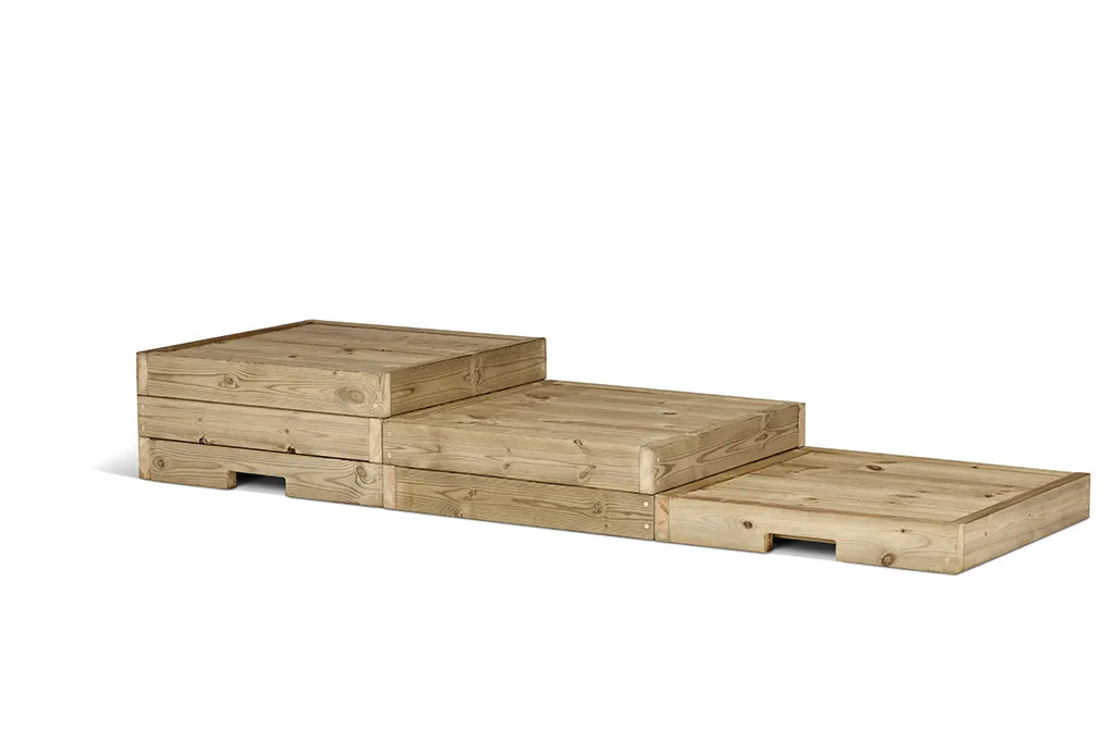 Holzplattform, Stapelhöhe 3 Stufen, Holzboxen, Holzpalette, Konstruktion aus Holz, Holzplattform, Holzstufen, Palettensystem, Holzbox, Holzplattform?