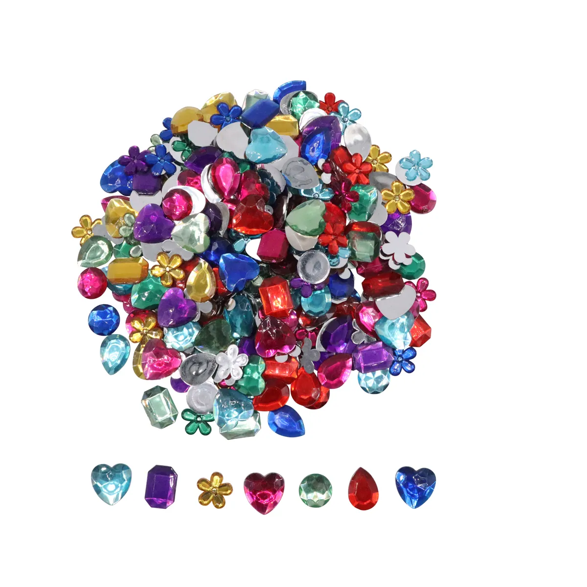 Strasssteine, Kunststeinchen, Perlenmix, Dekorsteine, Flache Formen, edelsteine, edelsteine, glitzer, konfetti, bunt
