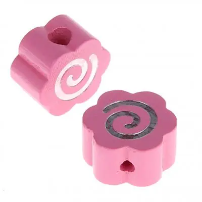 Motif bead glitter flower spiral safety hole baby pink 0 in stock 