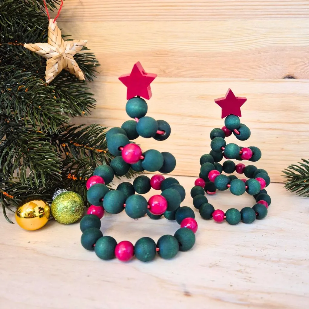 Holzperlen Weihnachtsbäume Twist • Bastelset