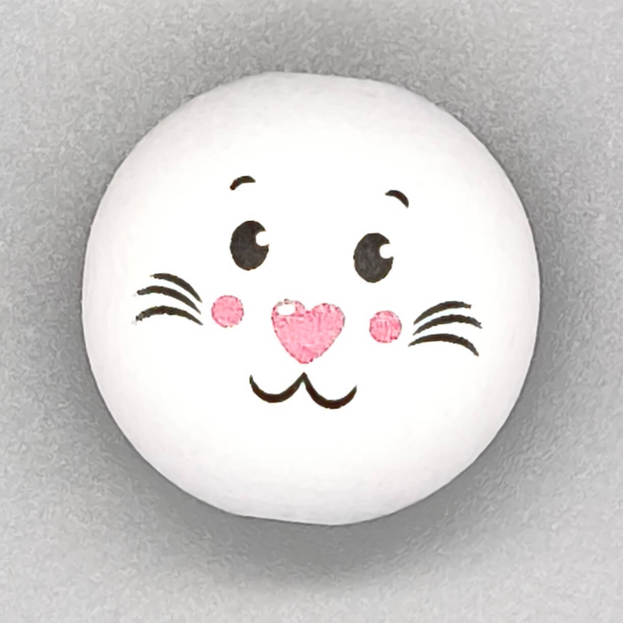 Holzperle mit Gesicht "Hase" white 619 in stock 