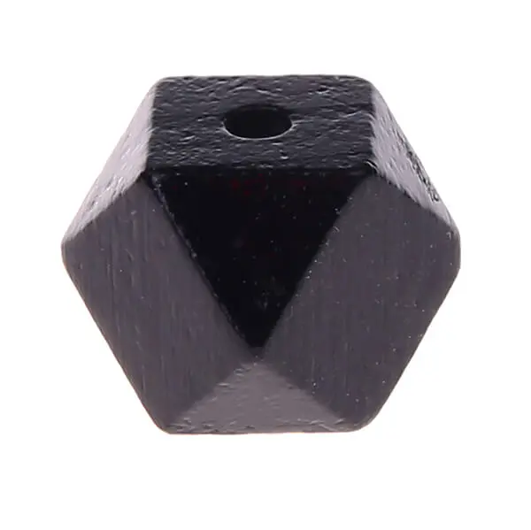 Hexagon beads 16mm black 2584 in stock 