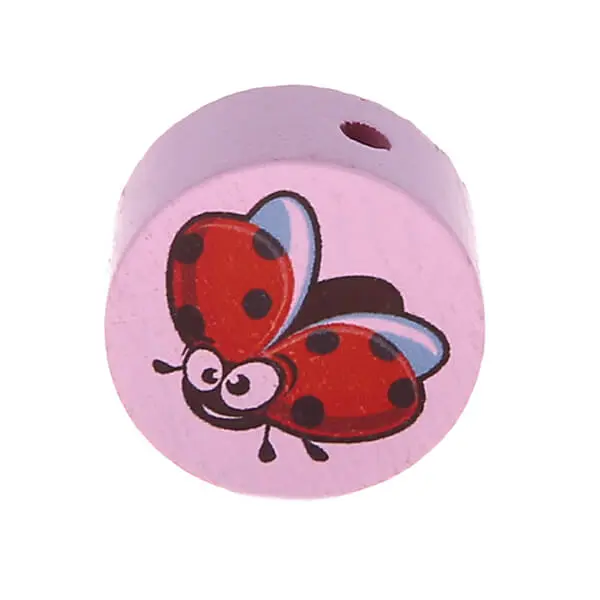 Motivperle Scheibe Marienkäfer rosa 382 auf Lager
