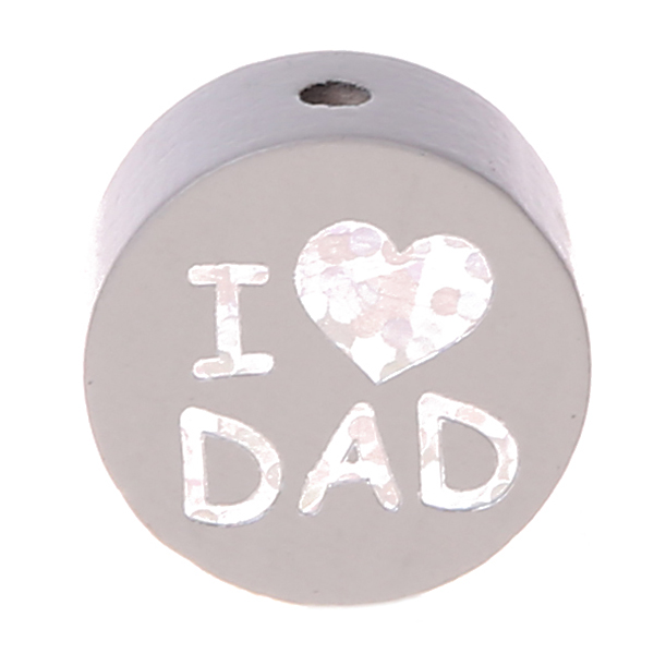 Wendemotiv-Perle I Love MOM / DAD hellgrau 356 auf Lager