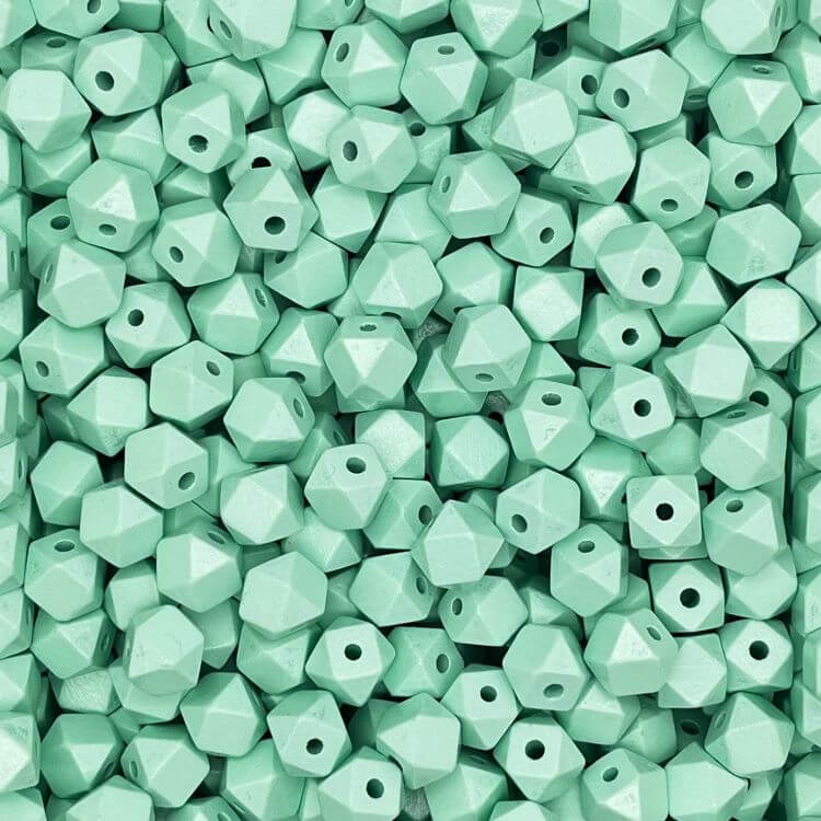 Hexagonperlen 12 mm mint 2230 auf Lager