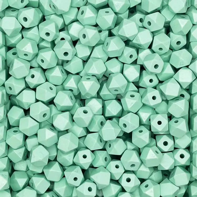 Hexagonperlen 12 mm mint 2354 auf Lager