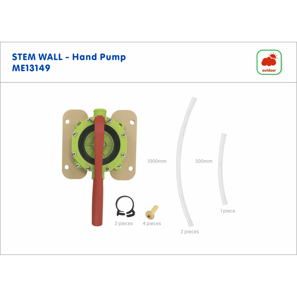 Handpumpe, Wand-Stem, Anschlussstück, grüne Gehäuse, Montageplatte, Handpumpe, Wandpumpen, Pumpe-Kit, Dichtung, Schlauch
