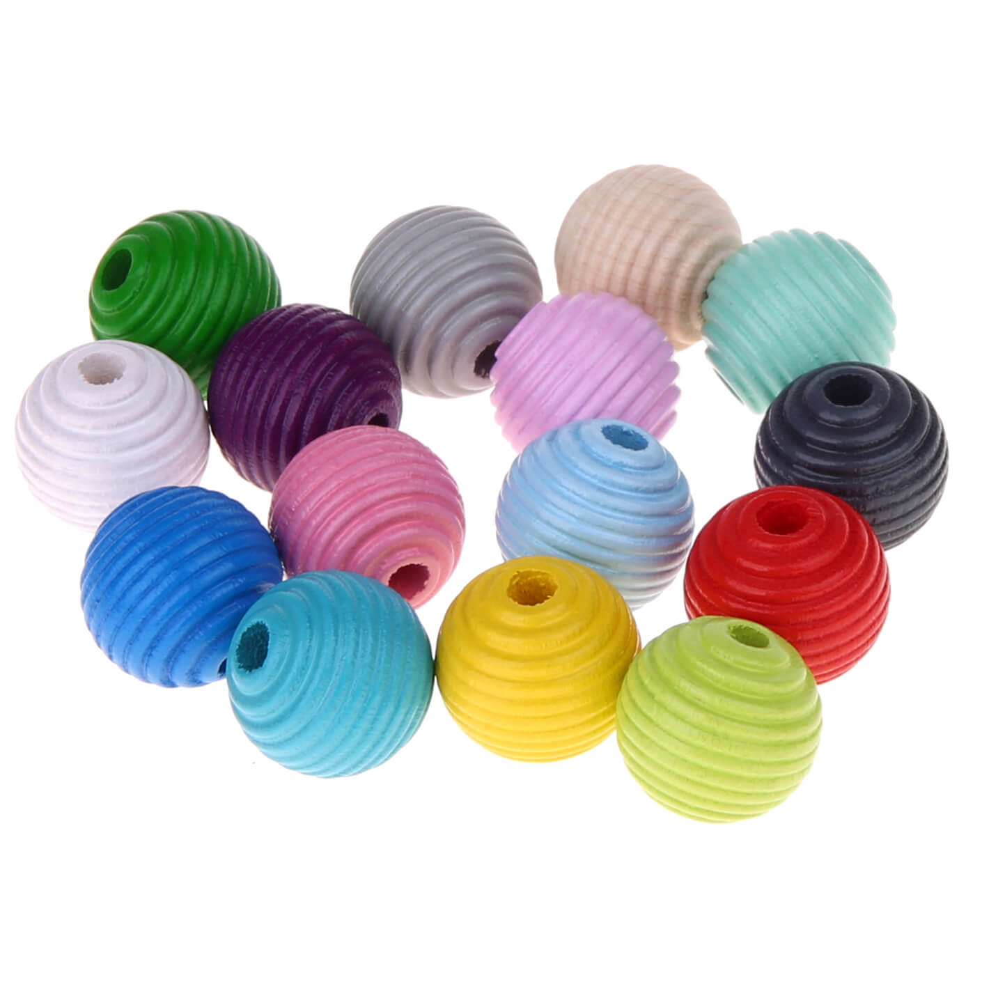 Rillenperlen 14mm • 15 Stück
