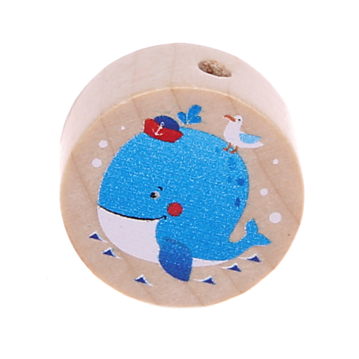 Whale motif bead disc blue 15 in stock 