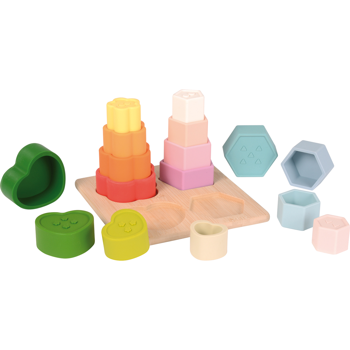 Lego-ähnlich, Konstruktionsspielzeug, Bauklötze, Puzzleset, Holzspielzeug, Kuchenform, Silikonformen, Stapelturm, Holzunterlage, Kinderwerkzeug