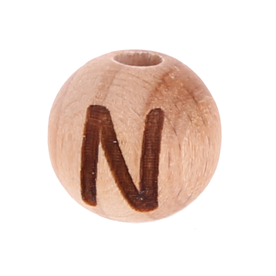 Letter beads 12mm with laser engraving - drilled vertically N 498 in stock 