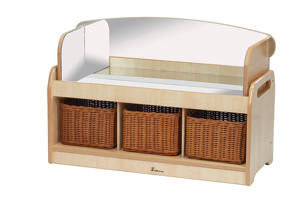 Kinderbett, Holz, Wäschekorb, Wickeltisch, Wäschekorb-Set, Kinder-Möbel, Wickeltisch, Wickelaufsatz, Holz, Korbgriffe