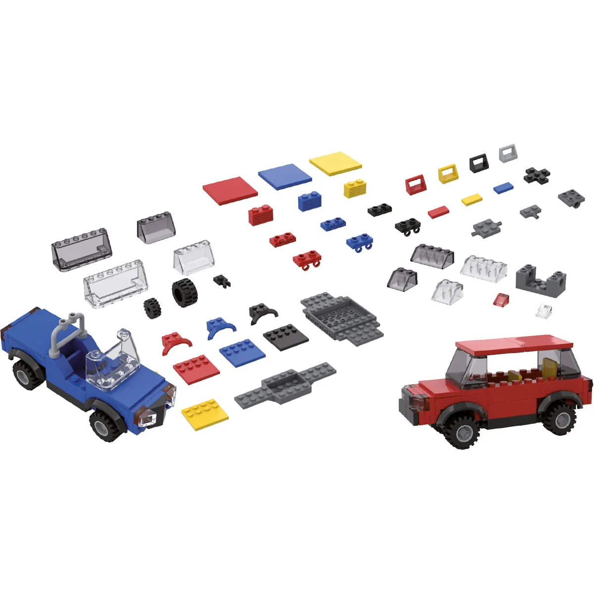 lego, konstruktionsspielzeug, auto, blaues fahrzeug, rotes fahrzeug, LEGO, Auto, Bausatz, Bausteine, Kleinteile
