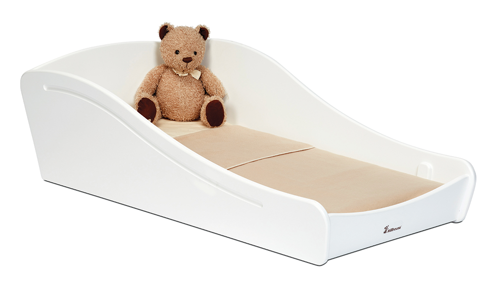 Kinderbett, Kleinkindbett, Kuscheltier, Holzbett, Weiß, Kleines Bett, Kinderbett, Puppenbett, Teddy, BettmitSchale