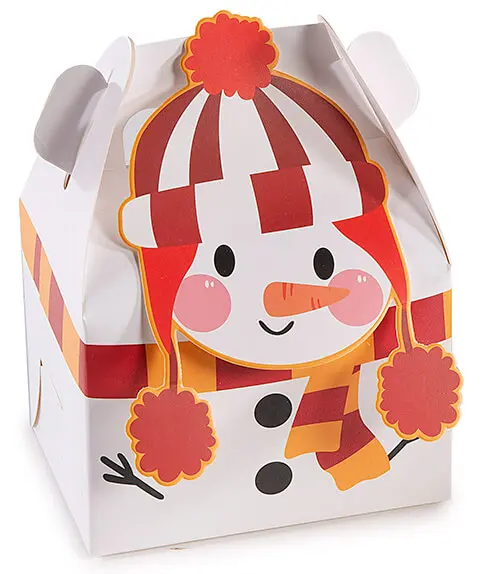 kleine Papier Geschenkbox Weihnachten Schneemann 0 auf Lager