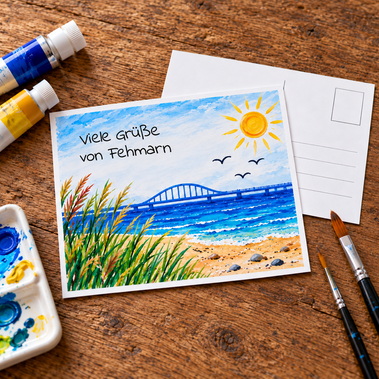 Workshop "Acrylpostkarten gestalten" am 21.10.2026 von 16:00-17:30 Uhr