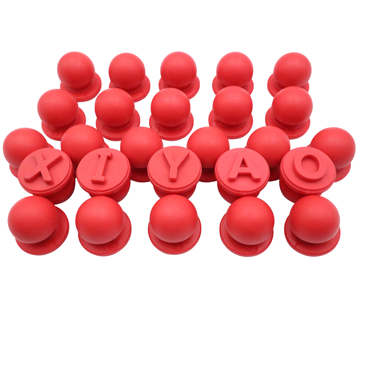 Kaugummi-Pieces, Buchstaben-Punkte, X I Y A O, Bunte Perlen, Pillendarstellung