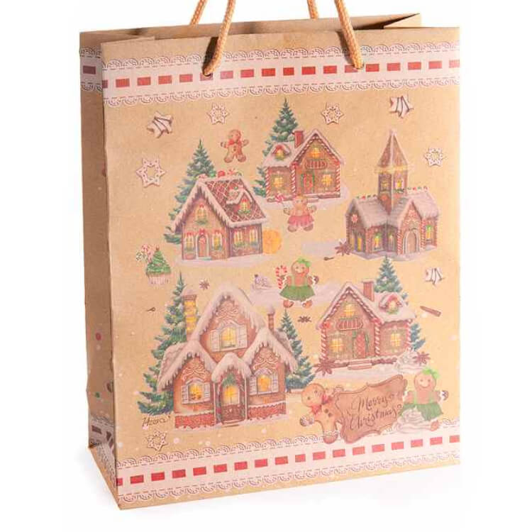 Geschenktüte Weihnachten (mittelgroß) Weihnachtsdorf 14 in stock 