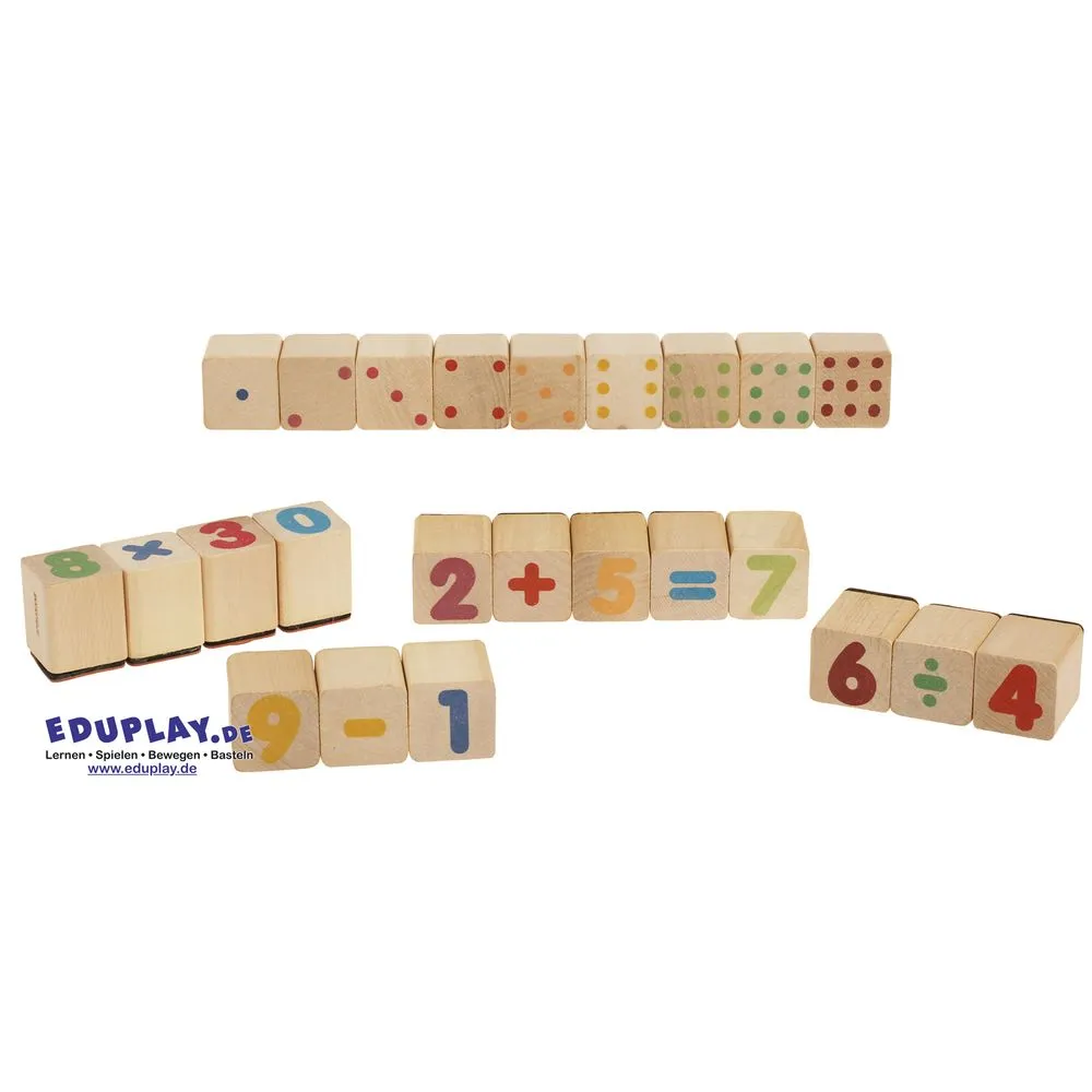Holzbausteine, Mathebausteine, Zahlenset, Klemmwürfel, Spielzeug