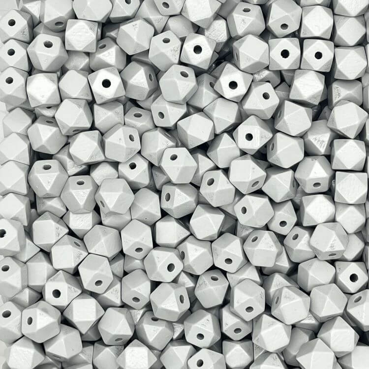 Hexagonperlen 12 mm hellgrau 2468 auf Lager