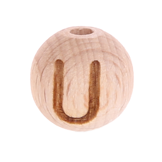 Letter beads 12mm with laser engraving - drilled vertically U 480 in stock 