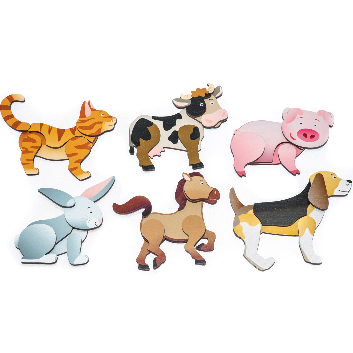 Tierfiguren, Tierpuzzle, Holzfiguren, Tier-Ausstanzung, Puzzlefiguren