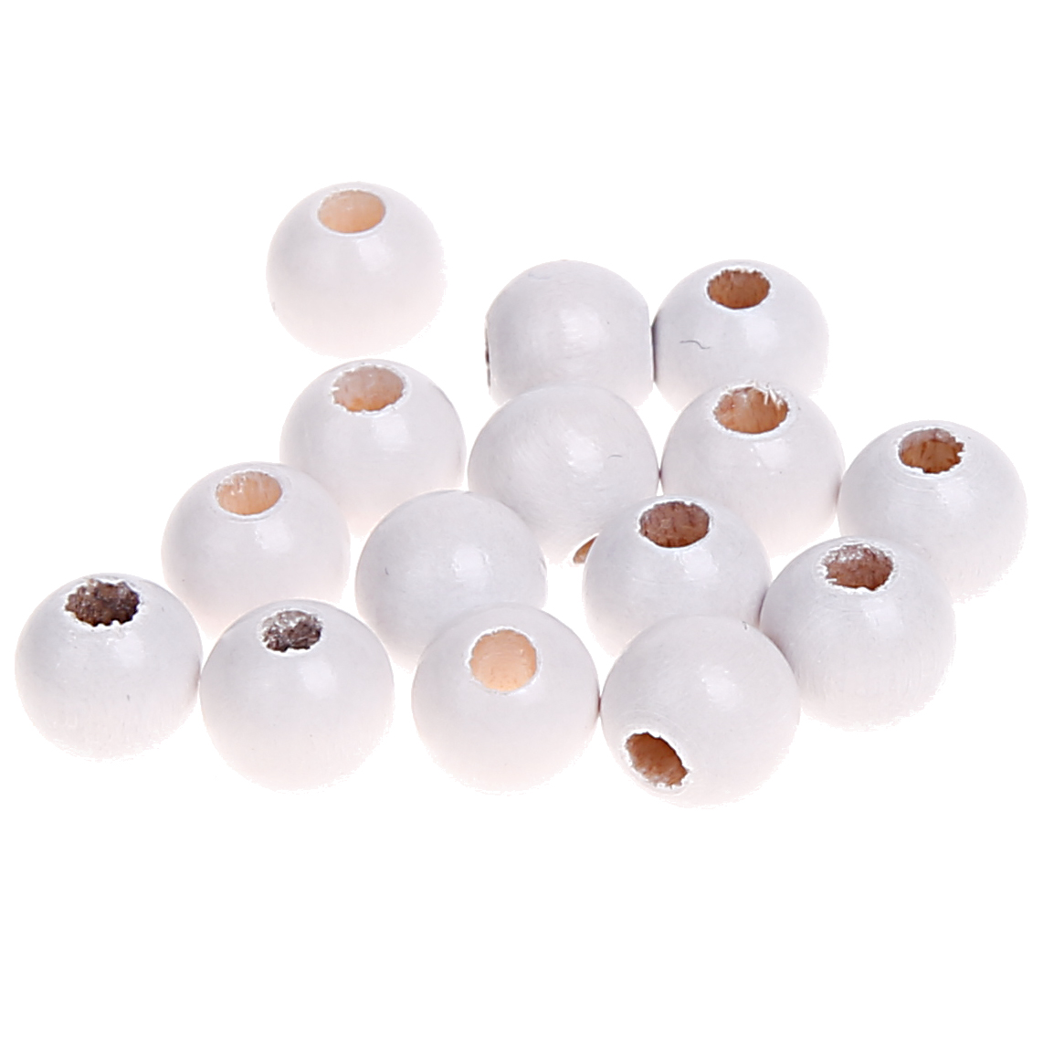 Holzperlen 8mm • 50 Stück weiß 58 auf Lager
