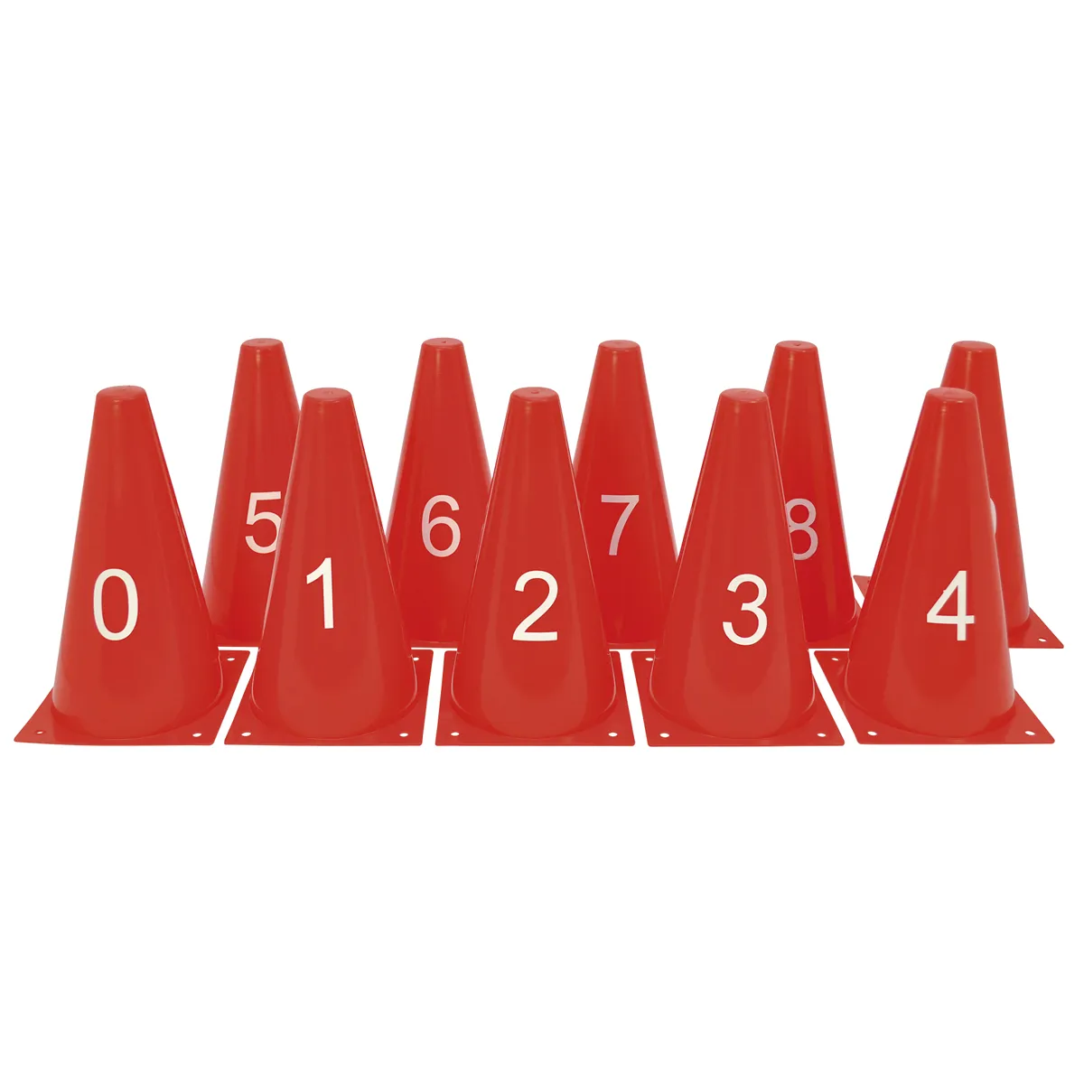 Signalkegel, Verkehrskegel, Verkehrsleitkegel, Roter Kegel, Nummerierte Kegel, orange cones, Verkehrsmarkierungs­kegel, Kegelsatz mit Nummern, Nummerierte Kegel, Plastik-Kegel